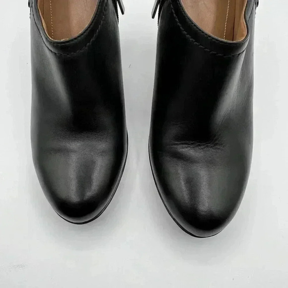 Clarks Lida Palmer Black Leather Stacked Heel Ankle Dress Bootie Womens Size 9 M - Picture 7 of 13
